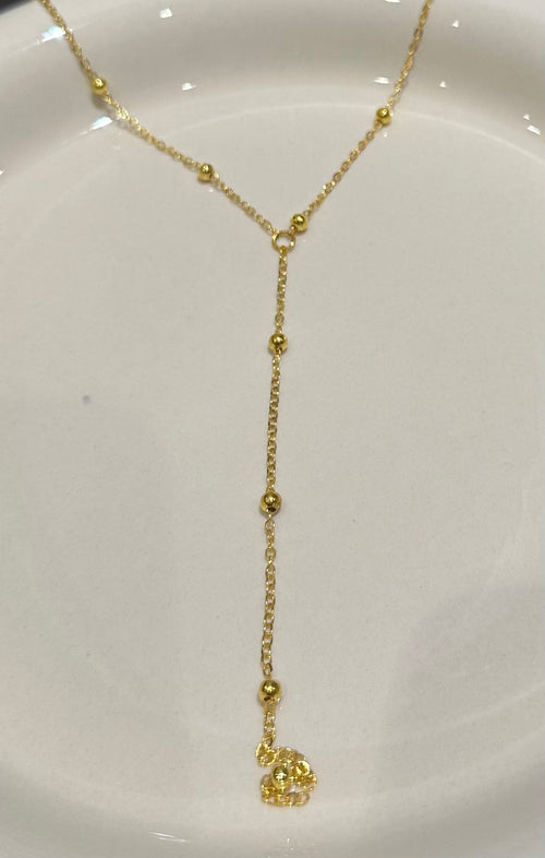 Layered Lariat Kette Gold – Y-Kette mit Kugeln, Doppelreihig